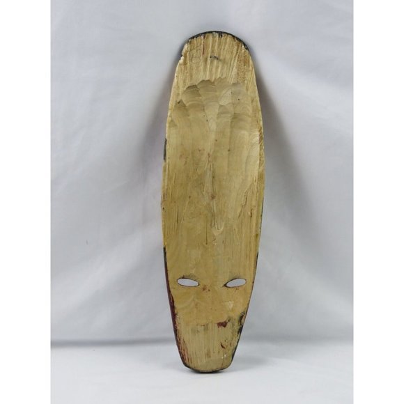 Hand Carved Hand Painted Wood African Tribal Mask Man Elephant  17" Tall - Picture 4 of 6